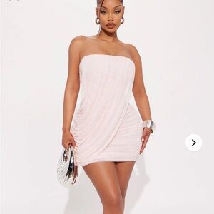 Fashion Nova Blush Strapless Mini Dress
